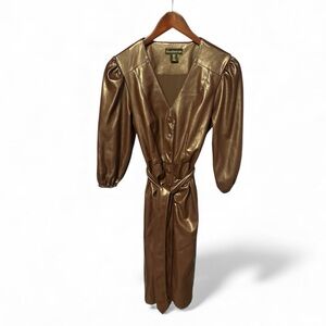 House of Harlow 1960 
Burgundy Faux Leather Dress